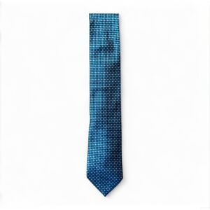 Stafford Men’s Silk Tie - Blue and Navy Micro Check Geometric‎ Weave